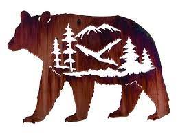 Grizzly Bear Montage Metal Wall Hanging Metal Wall Hangings Bear Wall Art Metal Art