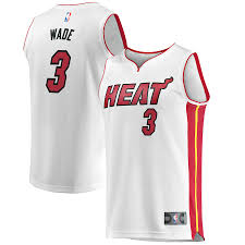Champion nba jersey miami heat dwyane wade 3 shirt vintage. Men S Miami Heat Dwyane Wade Fanatics Branded White Fast Break Home Jersey Association Edition