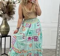 Ibiza Luxury Long Skirt - Light Blue