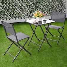 3 Pcs Bistro Set Garden Backyard Table Chairs Furniture Set Patio Furnishings Outdoor Bistro Set Backyard Table