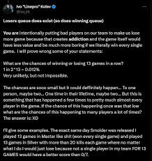 Pinoygamer - Lead Developer For League Of Legends Confirms That 'Loser Queue'  Does Not Exist | Facebook