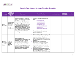 A recruitment plan is a properly defined strategy for attracting, hiring, and onboarding the right talent. Sample Recruitment Strategy Planning Template