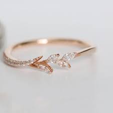 Dainty Leaf Ring Dainty Engagement Ring Dainty Wedding Ring Crystal Engagement Rings Dainty Engagement Rings Womens Engagement Rings
