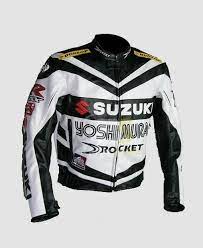 Suzuki Motal Black Azure Motorcycle Leather Jacket Suzuki Motorcycle Jackets Leather Motorcycle Jacket Motorcycle Jacket Jackets