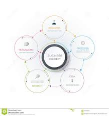 Vector Infographics 3d Paper Cycle Diagram Template Stock