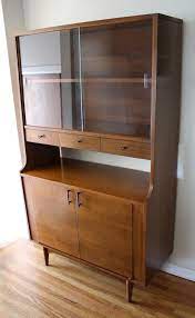 Find the worth of your vintage china cabinet. Mid Century Modern Mini China Cabinet Hutch By Kroehler Picked Vintage
