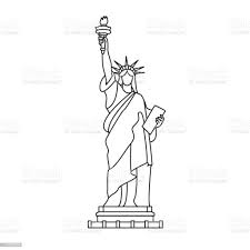 Statue De La Liberté New York Illustration De Contour Disolement Sur Le  Blanc Vecteurs libres de droits et plus d'images vectorielles de Statue de  la Liberté - New York City - iStock