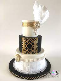 Great Gatsby Cake Video Tutorial Ennas Cake Design Gatsby Cake Great Gatsby Cake Art Deco Wedding Cake