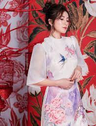 Xu hướng áo dài tết 2021 dotrinhhoainam.com. Ao Dai Cach Tan Lá»­ng Voan TÆ¡ 4 Ta Mau Vang Kem Há»a Tiáº¿t Chim En