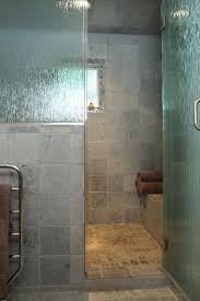 The Large Walk In Shower Features Rain Glass For Privacy And Gray Tile That Continues Throughout The Master B Shower Remodel Tub To Shower Remodel Tub Remodel