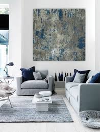 Wall Art Large Abstract Painting Teal Blue Navy Grey Gray Etsy Home Minimalist Living Room Living Room Decor