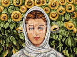 Момиче със слънчогледи