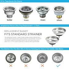 Consider getting a matching stopper or kitchen air gap to coordinate all of your sink accessories. Dodoshares Kitchen Sink Drain Strainer Replacement For 3 1 2 Inch Standard Drain Basket Rubber Stopper 304 Stainless Steel Brushed Nickel Metal Knob 2 Pcs Silver Shca01 Buy Online At Best Price In Uae Amazon Ae