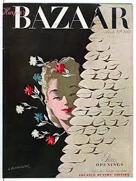 Harper S Bazaar March 15 1940 Cover Paris Openings Illustration By A M Cassandre Vintage Forties Harpers Bazaar Covers Harpers Bazaar Harper S Bazaar
