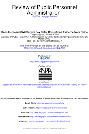 Civil service salary and pay scale. Pdf Does Increased Civil Service Pay Deter Corruption Evidence From China