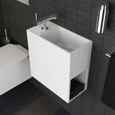 Lavabo Compact 40x20 Cm Rangement Avec Trou Robinet Gauche Cosmic Sdebain Petit Lavabo Lavabo Rangement