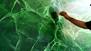 Dengan Kuas Spon Busa Membuat Retak Motif Marmer Warna Hijau Green Marble Painting Effect Patrones De Pintura De Pared Pinturas De Pared Decoracion Pintura