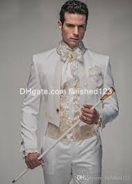 Black And Gold Mens Suit Jacket New Style White With Gold Embroidery Groom Tuxedos Groomsmen Men Blazer Wedding Suits Prom Clothing Jacket Pants G1093 Wedding Clothing For Men White And Black Wedding Suit Styles Wedding Suits Prom