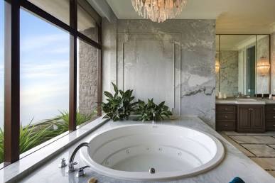 Indywidualnie zaprojektowane jacuzzi domowe zintegrowane z konstrukcją podłogi, AI generated