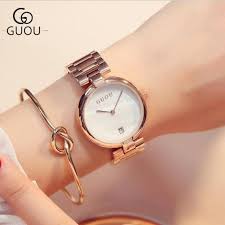 Guou Watches Classic Vogue Wrist Watches Women Auto Date Ladies Watch Sale Wrist Watches Shop Cloutwatches Com Cool Watches For Women Rose Gold Watches Women Rose Gold Watches