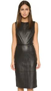 Vince Leather Belted Dress Dresses Belted Dress Vince Dress Black