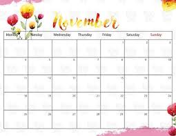 Calendar November 2019 November Printable 2019 November 2019 Calendar Monthly Calendar Co Calendar 2019 Printable November Calendar Calendar Printables