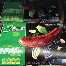 Get best deals on amy lu organic sugarhouse maple chicken sausage delivery from costco in austin, georgetown, round rock, manor, leander, cedar creek, del valle, spicewood, pflugerville, buda, manchaca, cedar park at burpy.com. Sabatino Smoked Mozzarella With Artichoke And Garlic Chicken Sausage 16 Ct