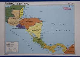 Belice, costa rica, el salvador, guatemala, honduras, nicaragua y panamá. Mapa America Central Politico 70x50cm Muy Bueno Very Good V Books