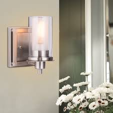 Goplus Vanity Light Wall Mounted One Light Bathroom Vanity Fixture Brushed Nickel Bulb Walmart Com Walmart Com