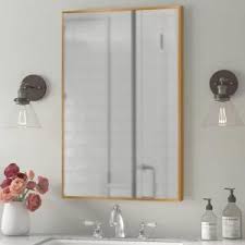 Finished in a versatile greyish blue hue that complements both antique and contemporary bathroom styles. Neu Type Medium Rectangle Gold Shelves Drawers Modern Mirror 36 In H X 24 In W Jj00519zzen 1 The Home Depot Modern Mirror Gold Mirror Wall Bathroom Vanity Mirror