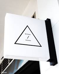 Download Premium Psd Of Minimal Triangular Badge On A White Sign Mockup Sign Mockup Sign Mockup Free Branding Mockups Free