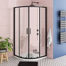Turin Matt Black 800 X 800mm Quadrant Shower Enclosure Victorian Plumbing Uk In 2020 Quadrant Shower Enclosures Quadrant Shower Shower Enclosure