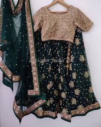Dark Green Heavy Embroidered Wedding Mehndi Party Wear Lehenga Etsy Party Wear Lehenga Kurta Neck Design Indian Party Wear