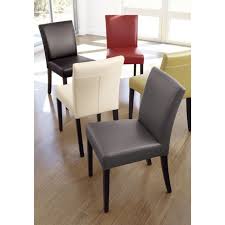 lowe red leather dining chair crate