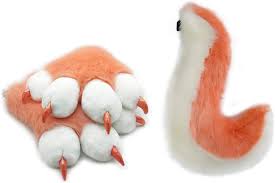 Amazon.com: Furryvalley Fursuit Paws&Tail Furry Partial Cosplay Party  Costume for Kids Adults (Candy Orange) : Clothing, Shoes & Jewelry