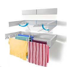 This unit folds down flush against the wall when not in use. Laundry Wall Mounted Drying Rack In 2021 Wall Mounted Drying Rack Folding Clothes Drying Rack Laundry Drying Rack Wall