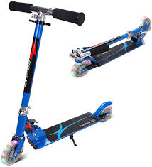 Goplus Trotinnette Enfant Pliable Patinnette Enfant Avec 2 Roues Lumineux Poignee Reglable En Hau Vetements De Randonnee Trottinette Sport Et Loisir