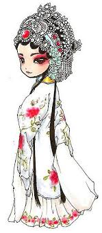 谁醉了 在那台上戏子回眸中的烟波潋滟里 panda art culture art chibi drawings