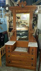 Antique Solid Wood Eastlake Victorian Marble Top Dresser With Large Mirror Eastlakestyle Furniture Eastlake Furniture Victorian Furniture