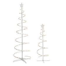 Stop by your local at home store to shop all the holiday accessories and decorations you need. Home Accents Holiday 2 Piece Led Outdoor Spiral Christmas Tree Ty S46 C The Home Depot