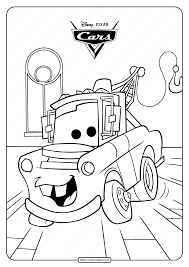 Tow mater from cars 3 coloring page. Disney Cars Tow Mater Truck Coloring Pages