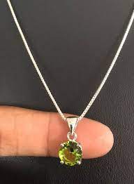 Dainty Peridot Necklace Sterling Silver Peridot Pendant August Birthstone Gift For Girlfriend Irish Jewelry Peridot Charm Pendant In 2021 Peridot Necklace August Birth Stone Peridot Pendant