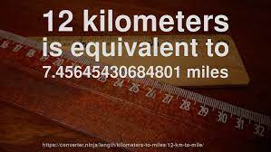 L (mi) = 12.5 km × 0. 12 Km To Mile How Long Is 12 Kilometers In Miles Convert
