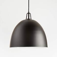 Mini pendant light fixture design tips. Maddox Black Dome Pendant Large With Black Socket Reviews Crate And Barrel
