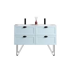 Make it modern or traditional by changing the shade you use and the finishes cornflower blue bathroom cabinets. Cartisan Design Pallas 48 In Light Blue Double Sink Bathroom Vanity With Gloss White Solid Surface Top In The Bathroom Vanities With Tops Department At Lowes Com