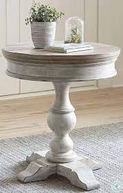 Heartland Antique White Round Pedestal Chair Side Table In 2021 Side Table Decor Table Decor Living Room Chair Side Table