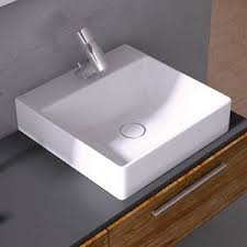 Find the best wash basin price! Countertop Washbasin Daphne Series Lapino Ceramic Ceramic Rectangular Contemporary