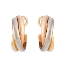Styles are diverse and include drop, stud, cluster, hoop and halo earrings. Cartier Trinity 18k Yellow Gold Rose Gold And White Gold Earrings Cartier Buy At Truefacet
