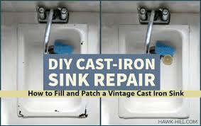 Painting a bathtub is not difficult; Diy Cast Iron Tub And Sink Repair How To Fill And Patch Hawk Hill