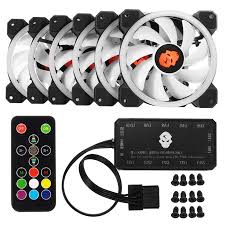 6pcs Computer Case Pc Cooling Fan Rgb Adjust Led 120mm Quiet Ir Remote New Computer Cooler Cooling Rgb Case Fan For Cpu Affil Computer Case Cooling Fan Case